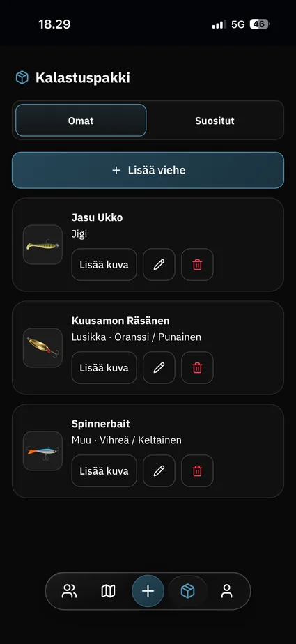 Omat vieheet Uistion kalastuspakissa